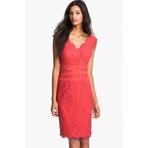 Tadashi Shoji Scarlet Lace Midi Dress